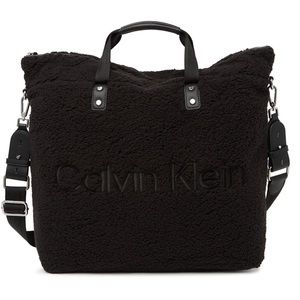 Calvin Klein Elise Faux Sherpa Crossbody Tote L